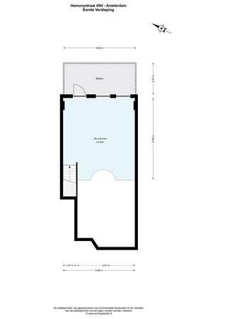 Floor plan - Hemonystraat 49H, 1074 BN Amsterdam 